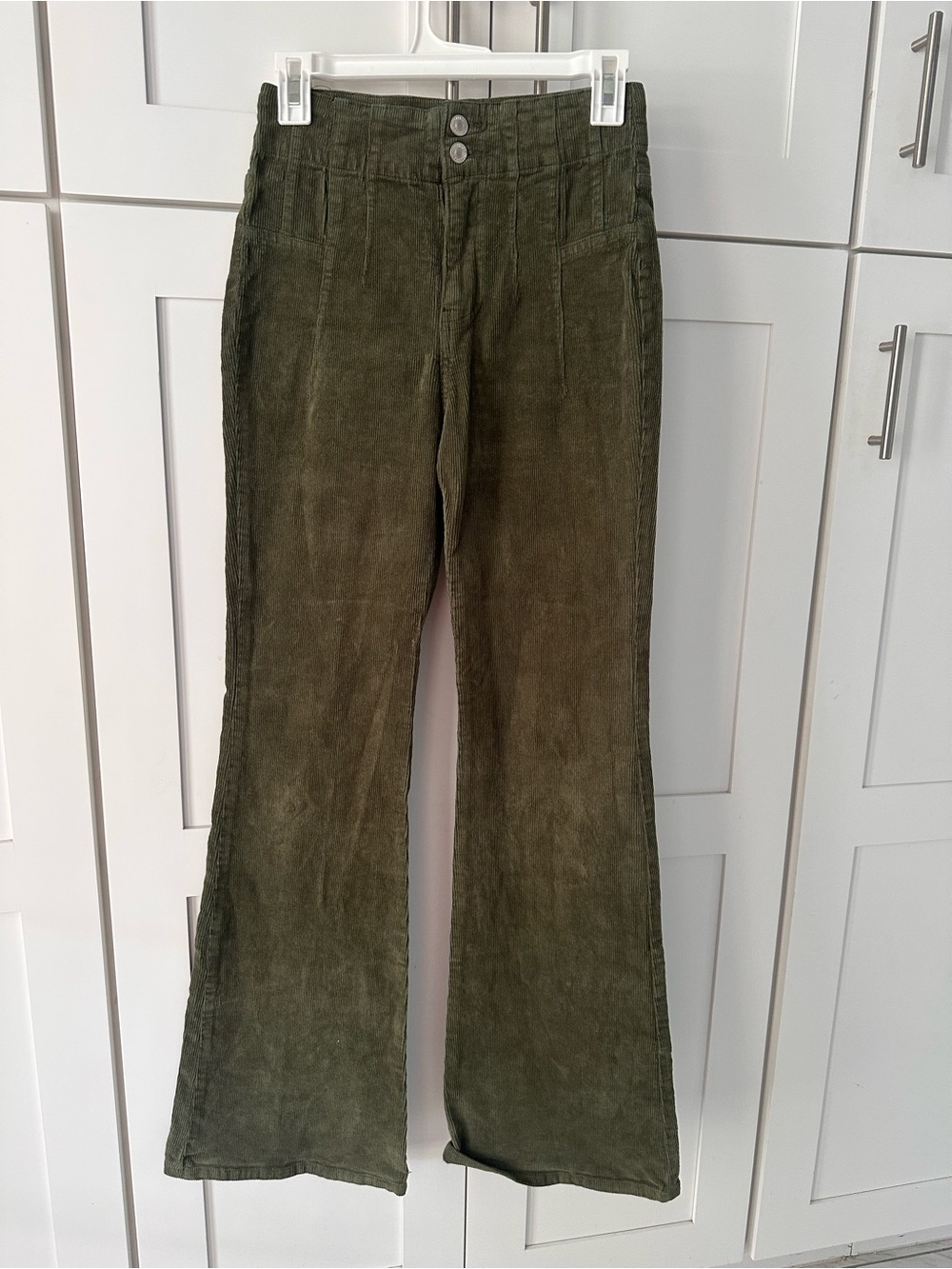 Forever 21 Olive Green Corduroy Flare Jeans. Fall colors!